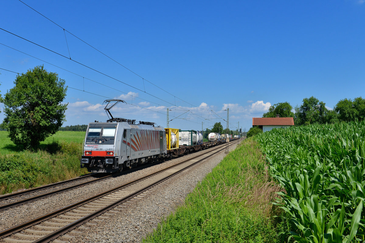 186 281 mit DGS 41855 am 19.07.2017 bei Hilperting.