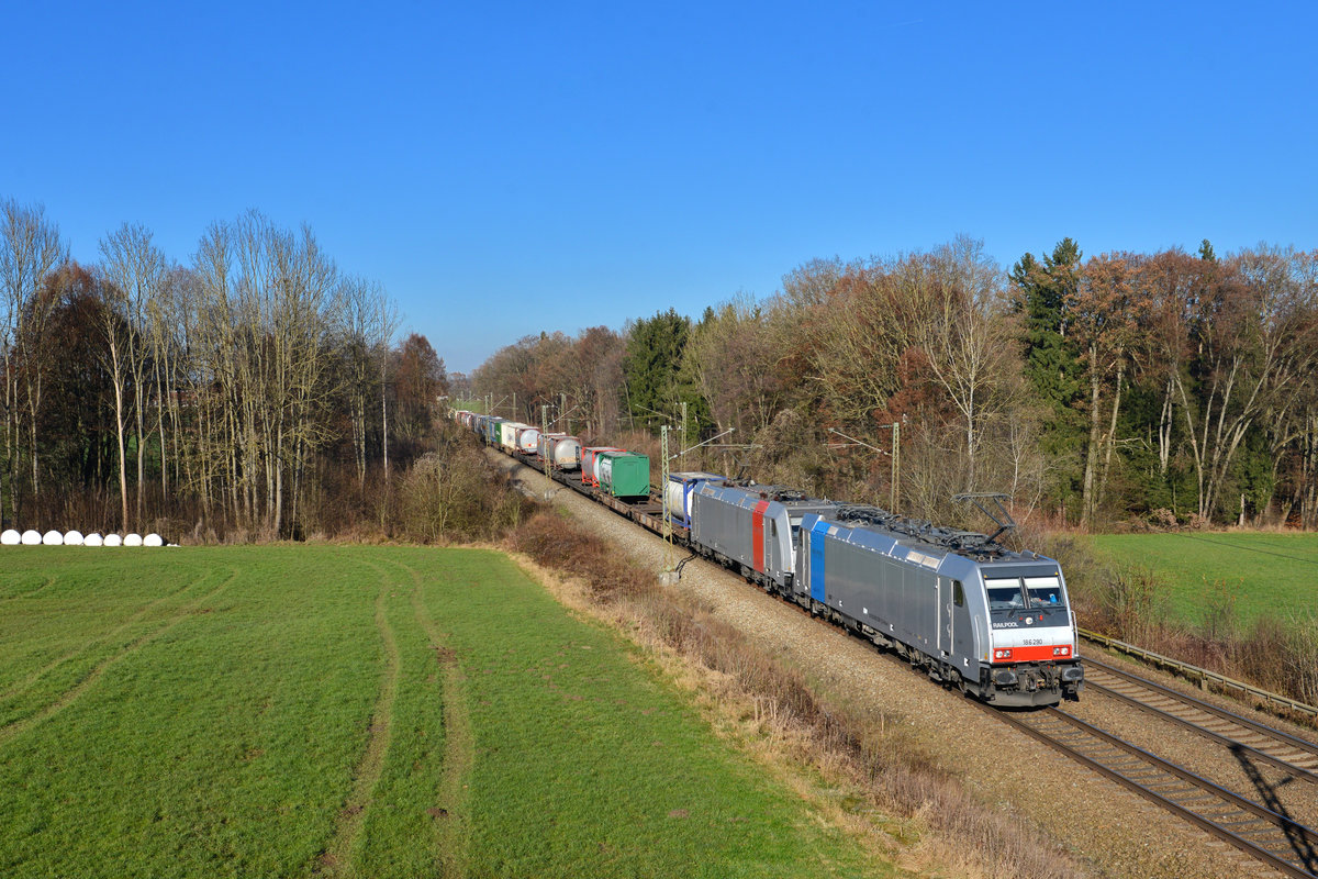 186 290 + 185 679 mit DGS 41855 am 29.11.2016 bei Gutmart. 