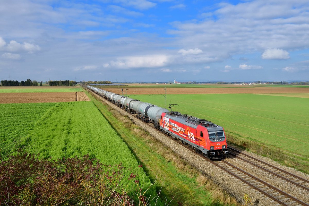 186 382 mit einem Kesselzug am 30.10.2019 bei Stephansposching.