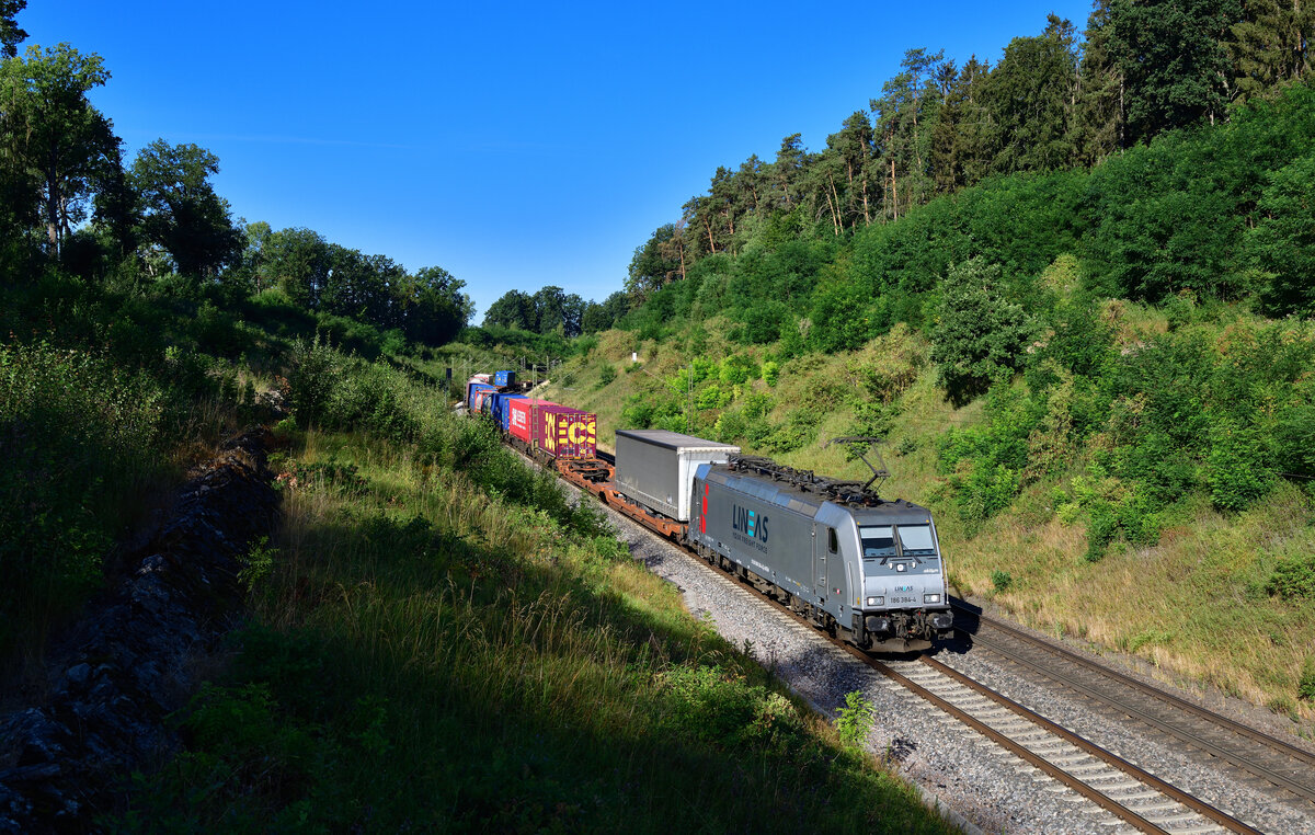 186 384 mit DGS 40679 am 03.08.2022 bei Sinngrün.