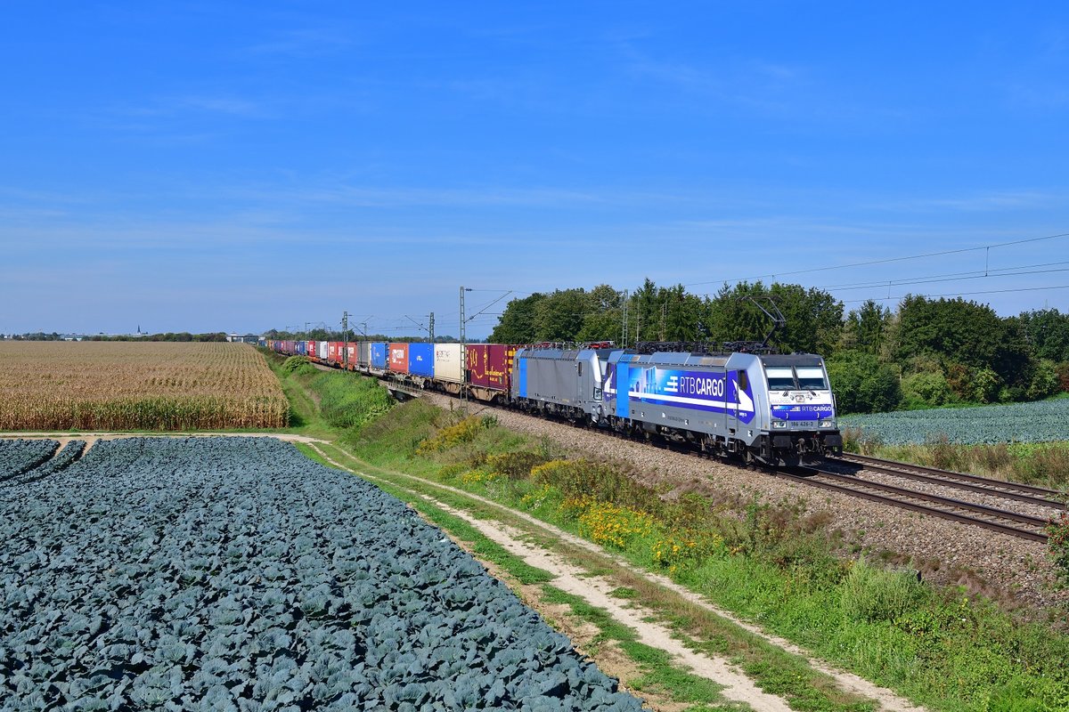 186 426 + 193 994 mit DGS 40679 am 15.09.2019 bei Strasskirchen. 