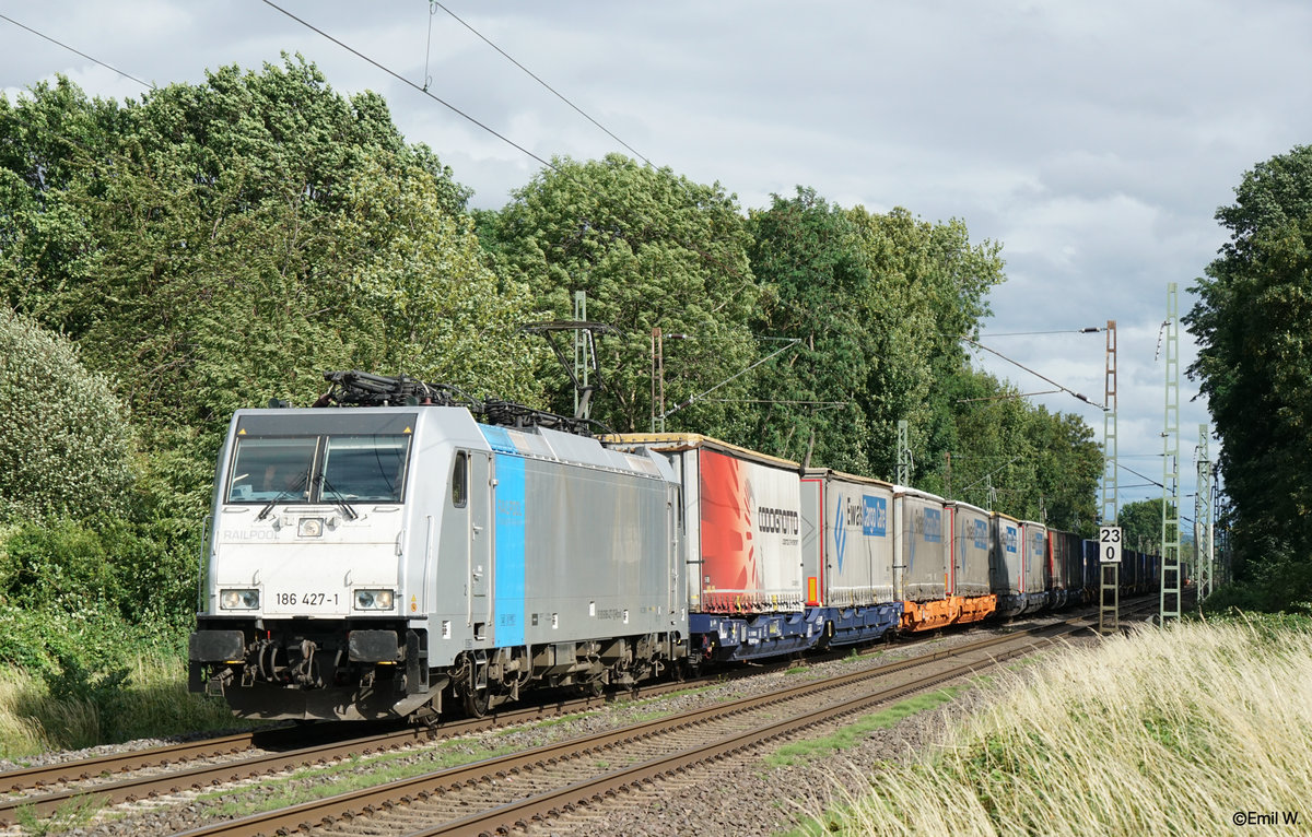 186 427 mit einem KLV am 05.07.2020 in Bornheim.