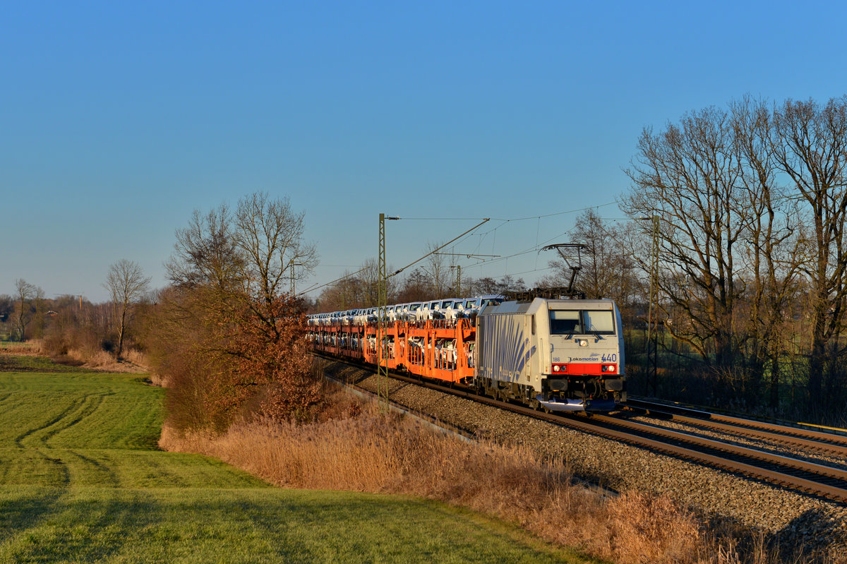 186 440 mit DGS 48867 am 29.12.2016 bei Hilperting. 