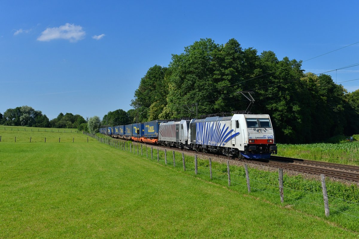 186 442 + 186 xxx mit DGS 43115 am 07.07.2016 bei Vogl.