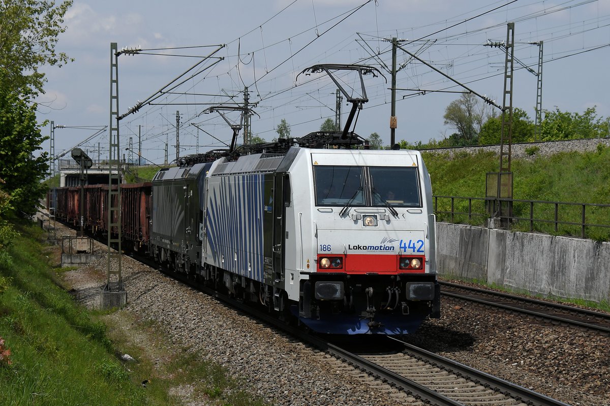 186 442 & 193 657 am 18.05.19 bei München-Trudring