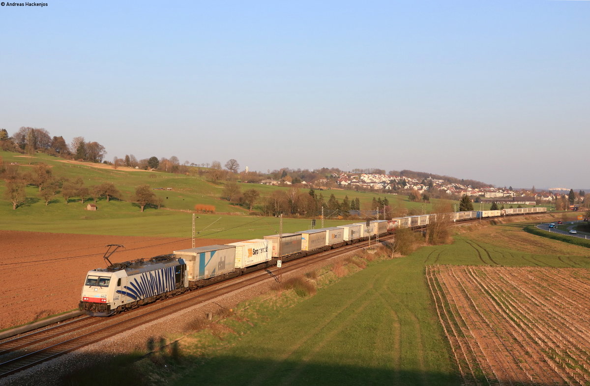 186 442-0 mit dem DGS 41856 (Trieste Campo Marzio-Köln Eifeltor) bei Uhingen 2.4.20