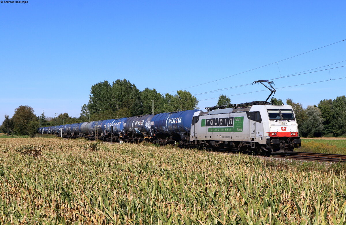 186 905 mit dem DGS 40279 (Kork-Rümlang) bei Riegel 23.9.21