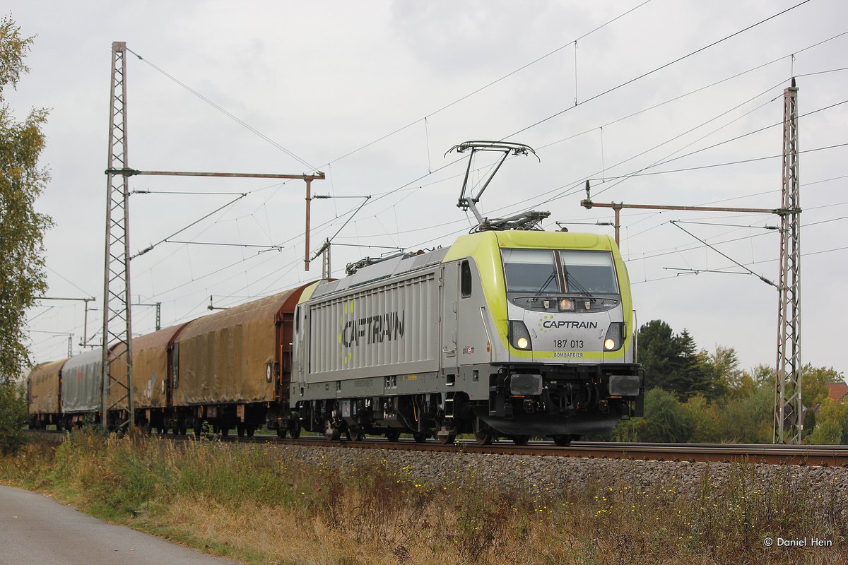 187 013 Captrain in Dedensen G�mmer, September 2016.