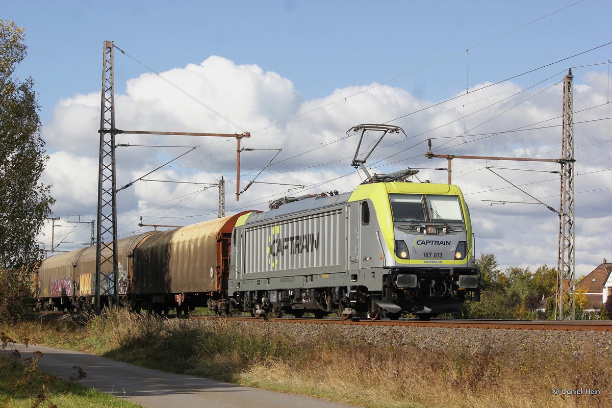 187 013 Captrain in Dedensen G�mmer, Oktober 2016.