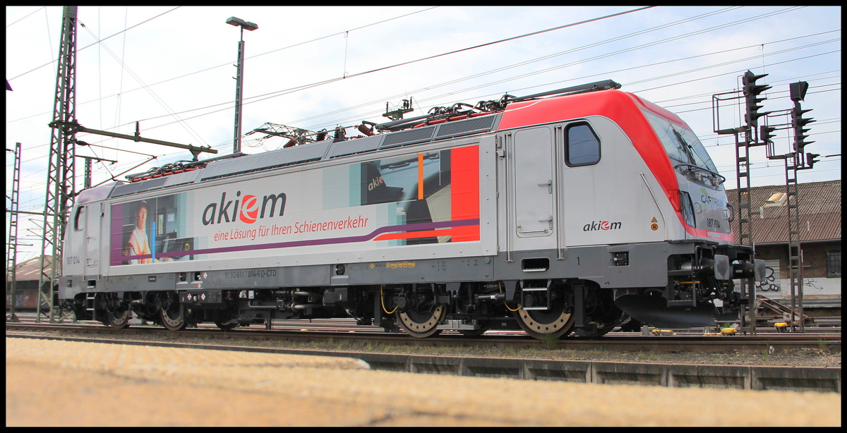187 014 (Akiem/Captrain/Raildox) abgestellt in Fulda am 30.04.16