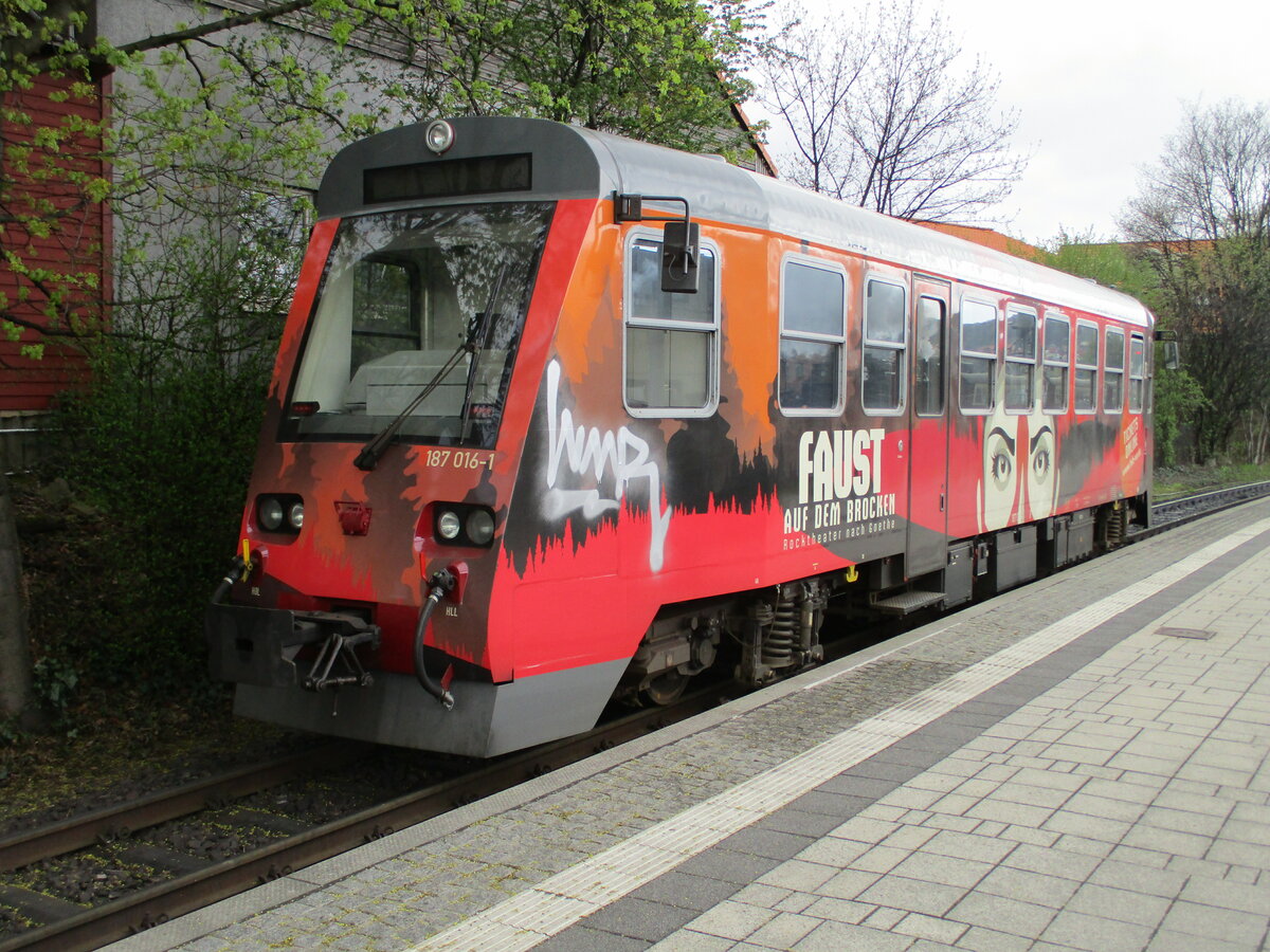 187 016,am 24.April 2023,ohne Fahrgäste,in Wernigerode.