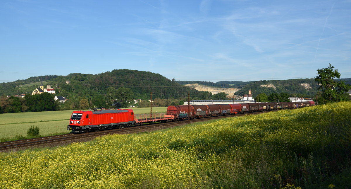 187 179 mit einem EZ in Richtung Würzburg.(Karlstadt 2.6.2019).