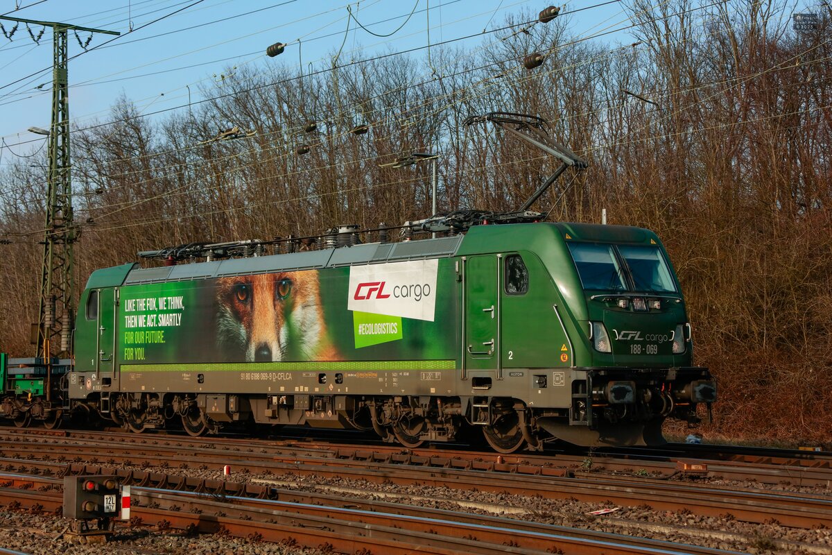 188 069 CFL Cargo  #ECOLOGISTICS  in K�ln Gremberg, Februar 2025.