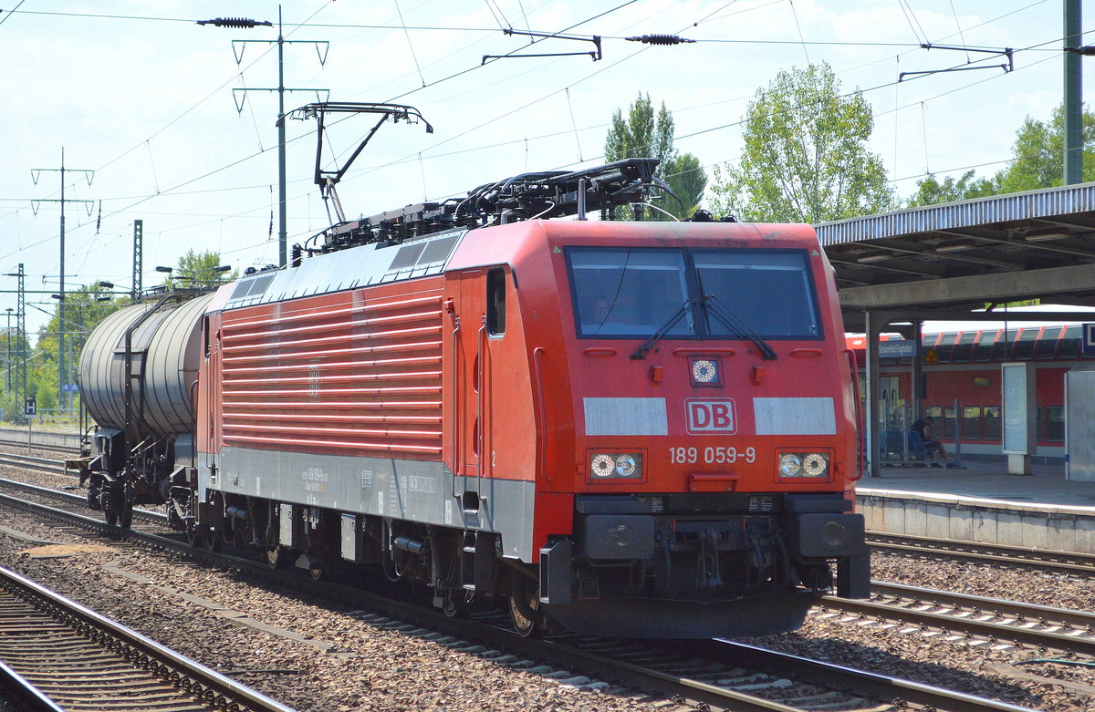 189 059-9 [NVR-Number: 91 80 6189 059-9 D-DB] mit Kesselwagen am 07.08.18 Bf. Flughafen Berlin-Schönefeld.