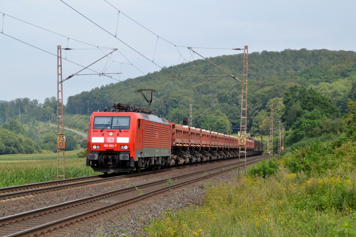 189 060-7 mit EK 53791 Hannover-Linden -Göttingen Gbf am 04.08.2014 bei Einbeck-Salzderhelden.