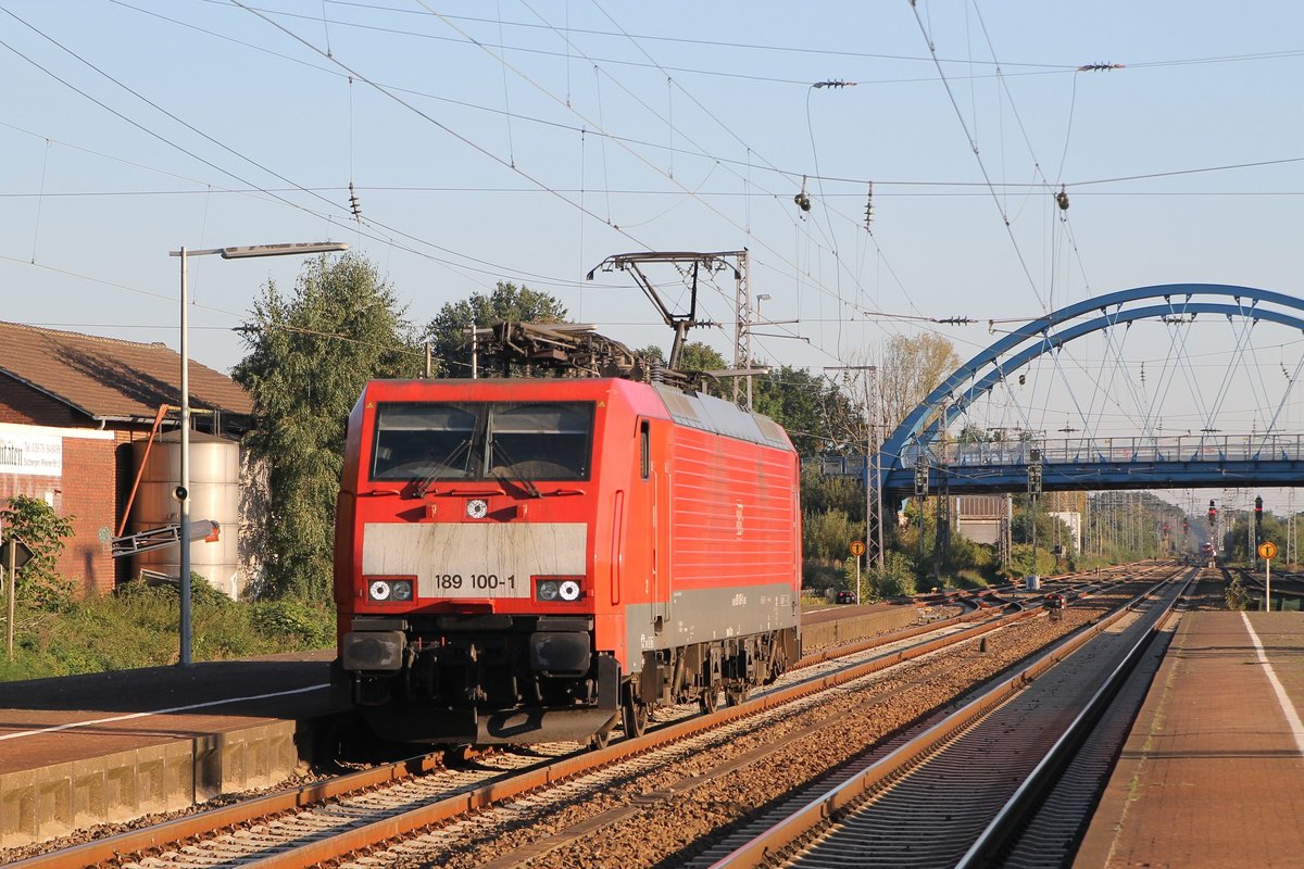 189 100-1 (Baujahr: 2005) mit einem Lokfahrt nach Bad Bentheim auf Bahnhof Salzbergen am 2-10-2015.