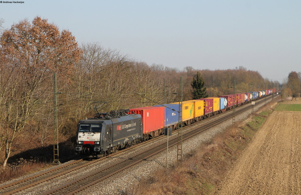 189 102-7 mit dem DGS 40031 (Waalhaven Zuid-Melzo Scalo) bei Friesenheim 28.2.19