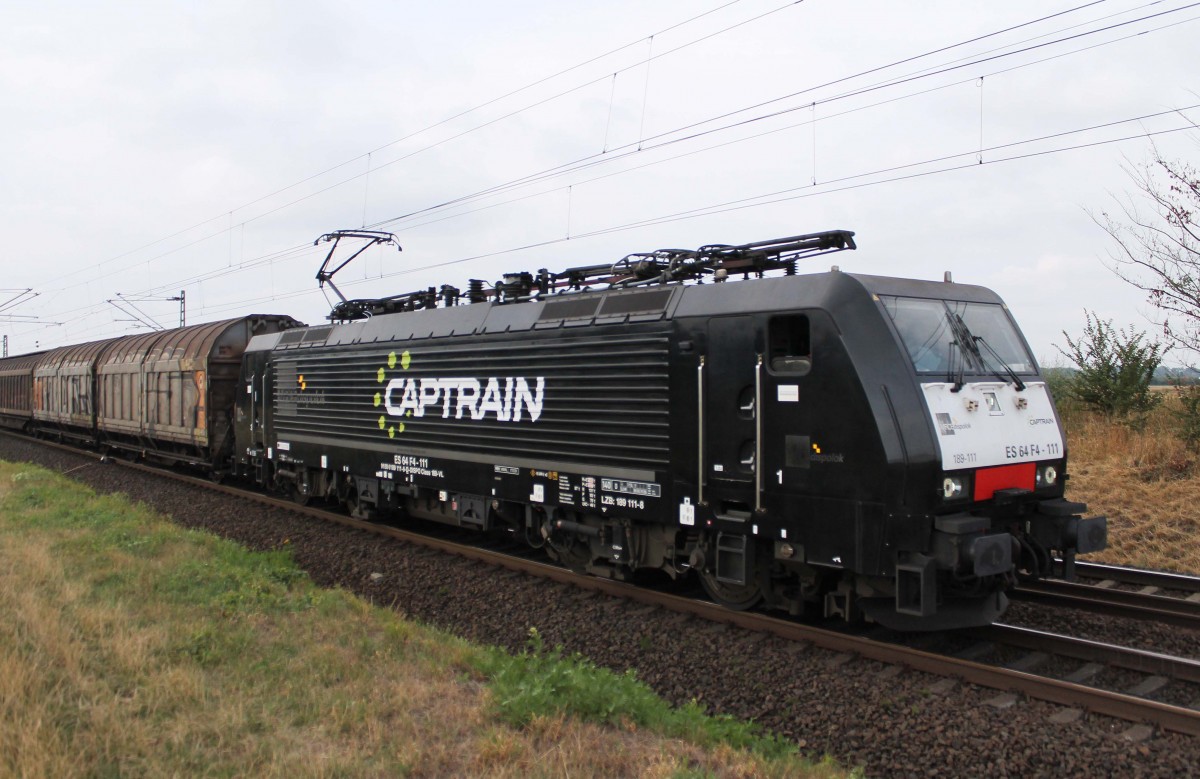 189 111-8 Captrain am 14.8.2015 unterwegs auf der Riedbahn