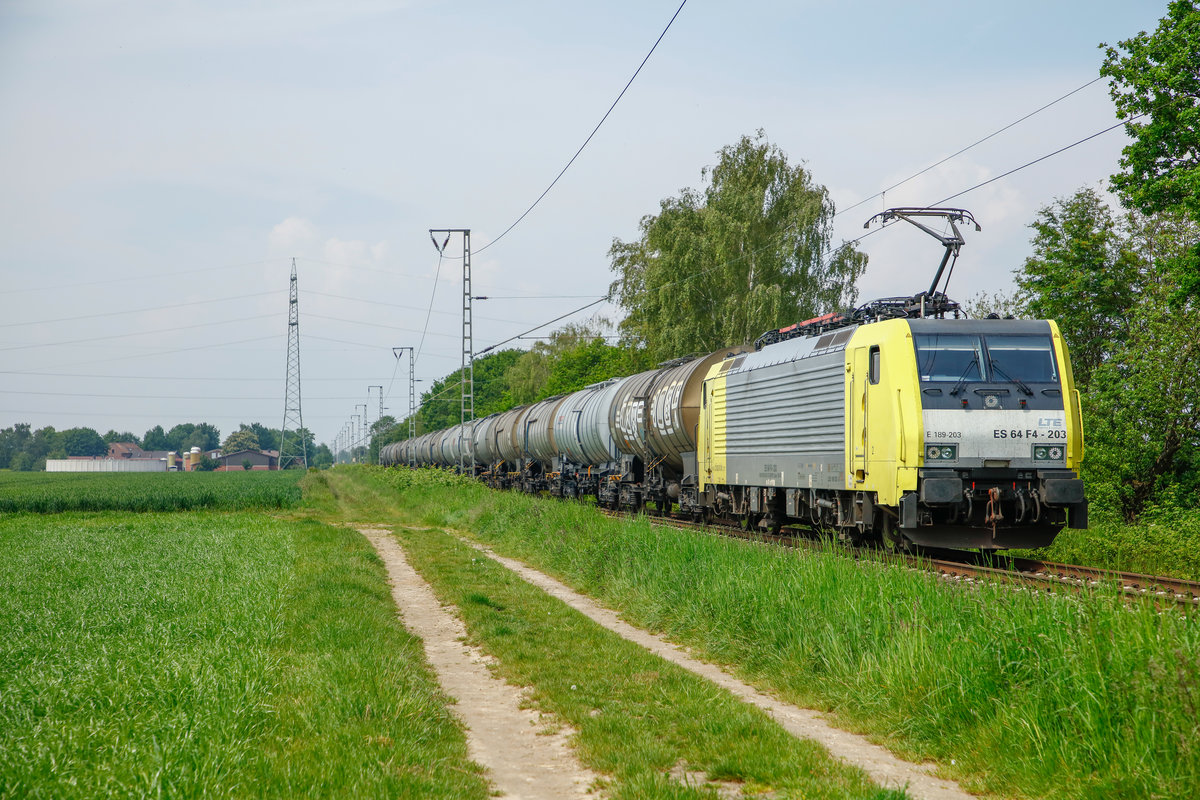 189 203 LTE mit Kessel in Dülken, am 19.05.2019.