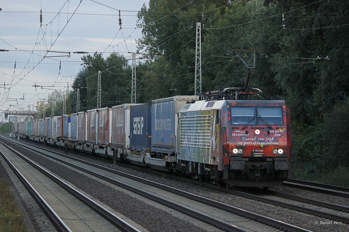 189 206/ES 64 F4-206  Vincent van Gough  ERS mit einem KLV in Dedensen Gümmer, am 05.10.2016.