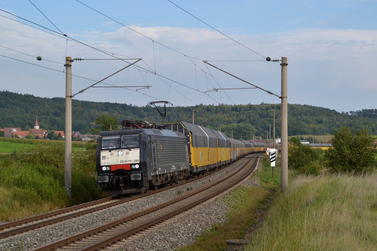 189 284 (TXL) mit DGS 75748 Dingolfing - Brhv. Kaiserhafen am 18.09.2014 bei Oberdachstetten