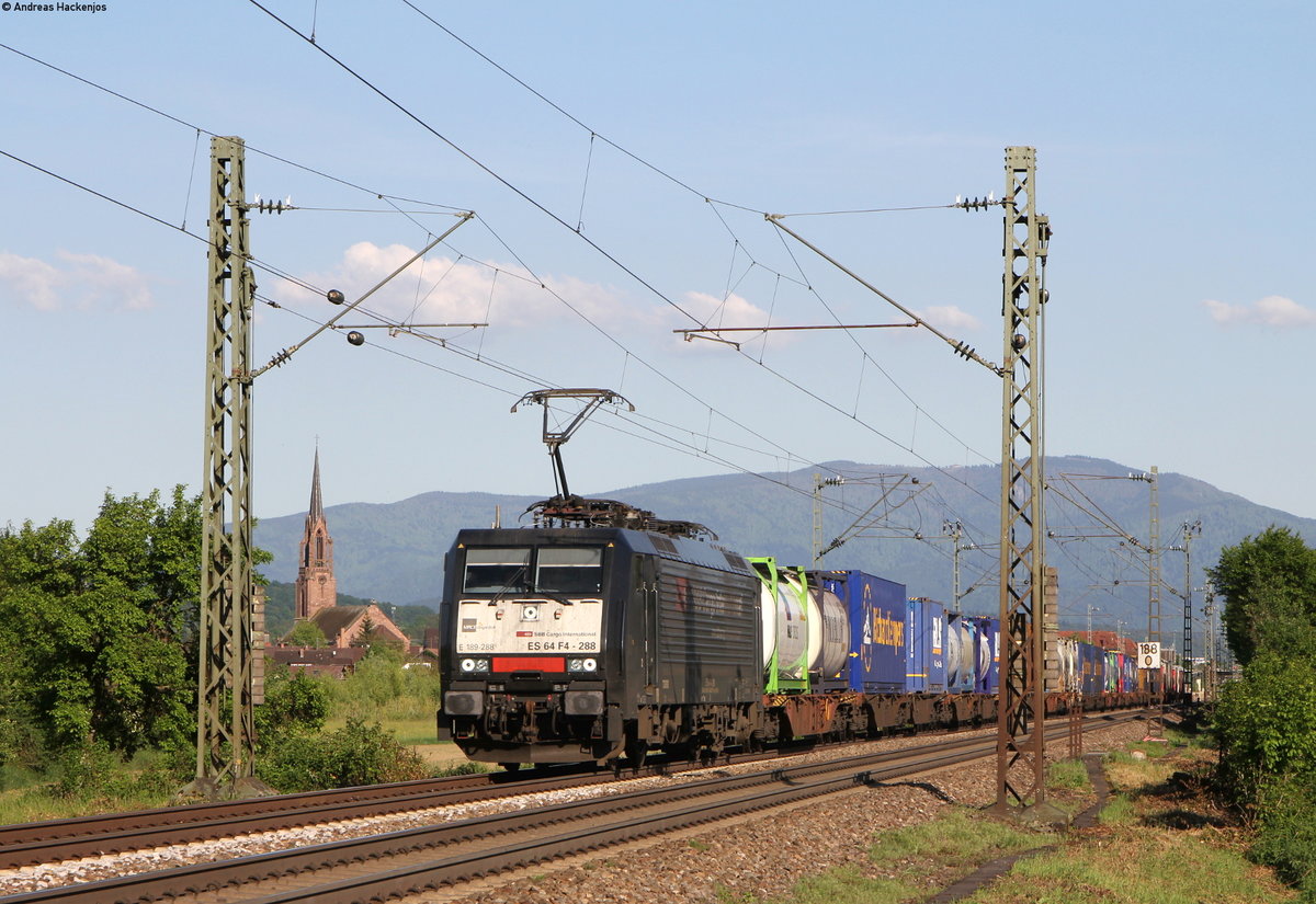 189 288-4 mit einem KV Zug bei Köndringen 17.5.17