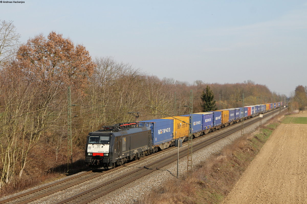 189 289-2 mit dem DGS 43541 (Mannheim Friedrichsfeld-Novara Boschetto) bei Friesenheim 28.2.19