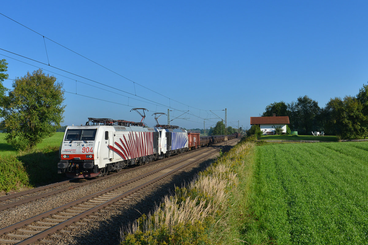 189 904 + 189 917 mit DGS 48861 am 29.08.2017 bei Hilperting.