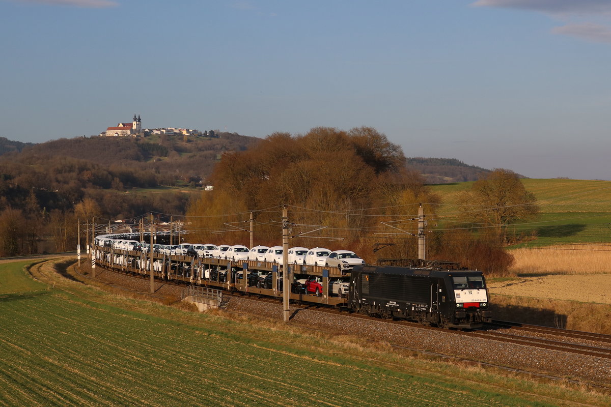 189 909 mit dem GAG 47142 (EVU: ECCO-Rail) am 30.März bei Diedersdorf