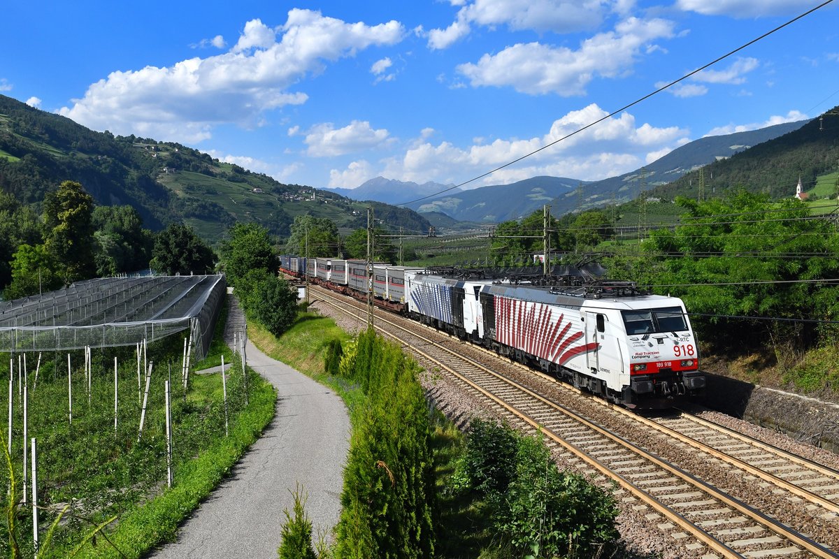 189 918 + 189 914 mit TEC 43821 am 27.06.2019 bei Albes.