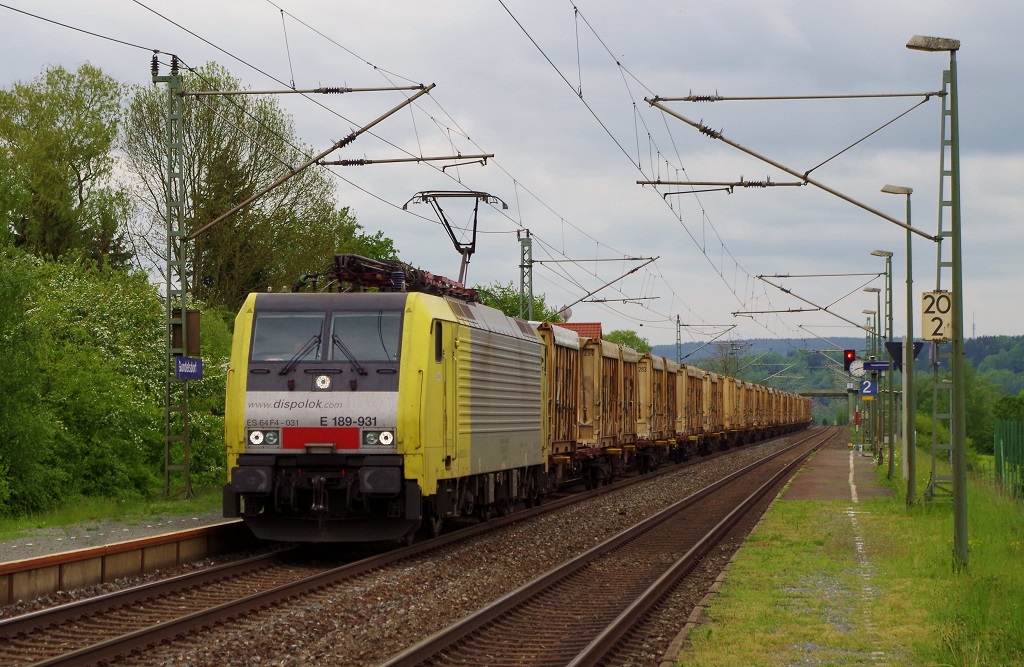 189 931 TXL mit DGS 43850 am 10.05.2014 in Gundelsdorf gen Saalfeld. 