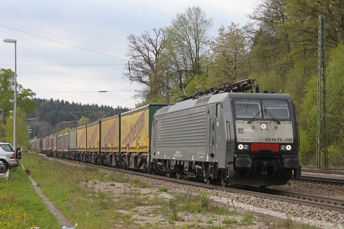 189 938 i.E. TXL fuhr am 14.4.14 durch Aßling.