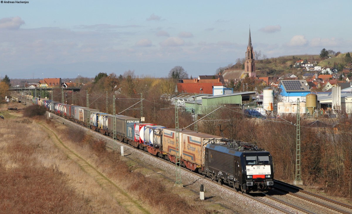189 984-8 mit einem KV Zug bei Teningen 20.2.14