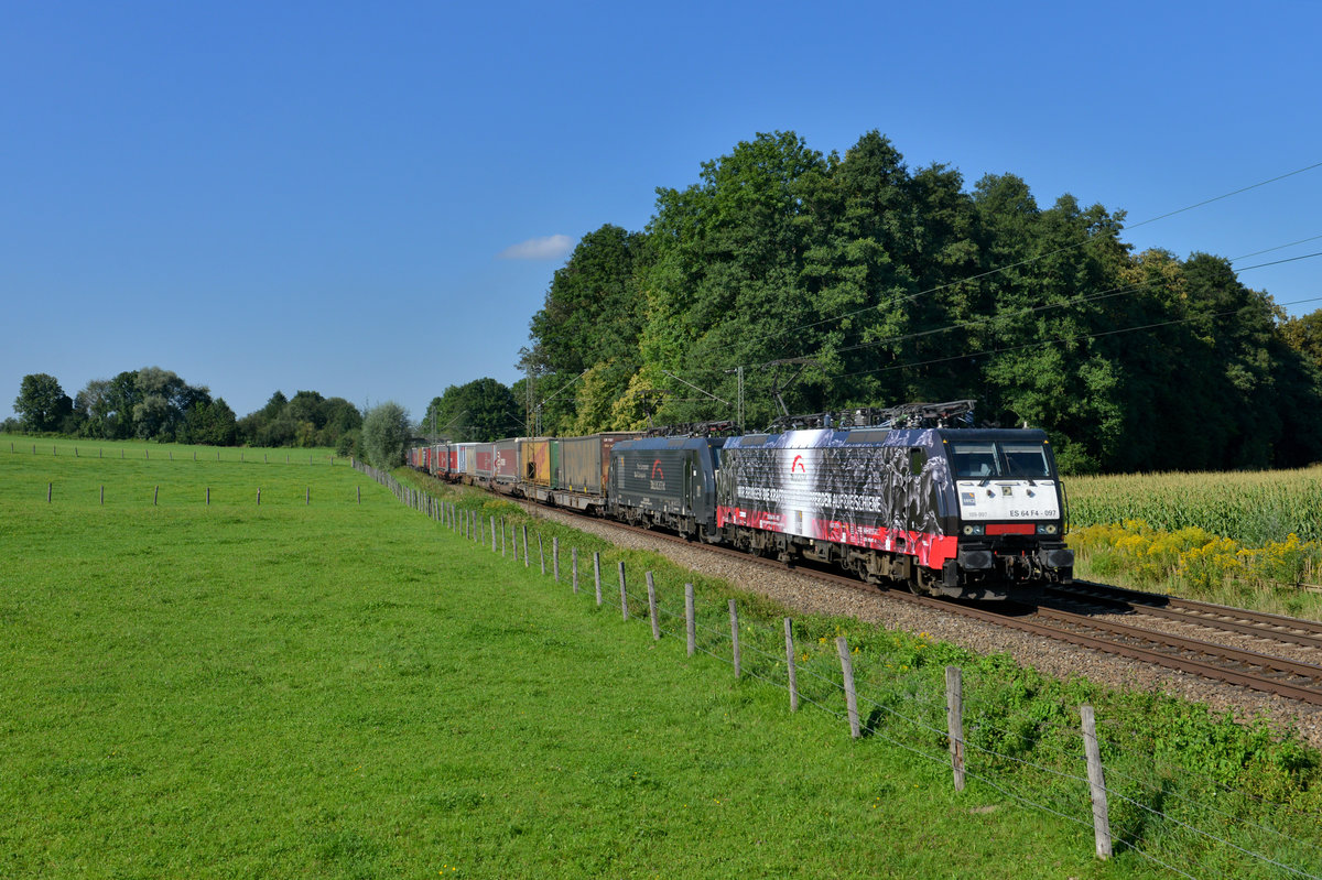 189 997 + 189 924 mit DGS 43155 am 31.08.2016 bei Vogl. 