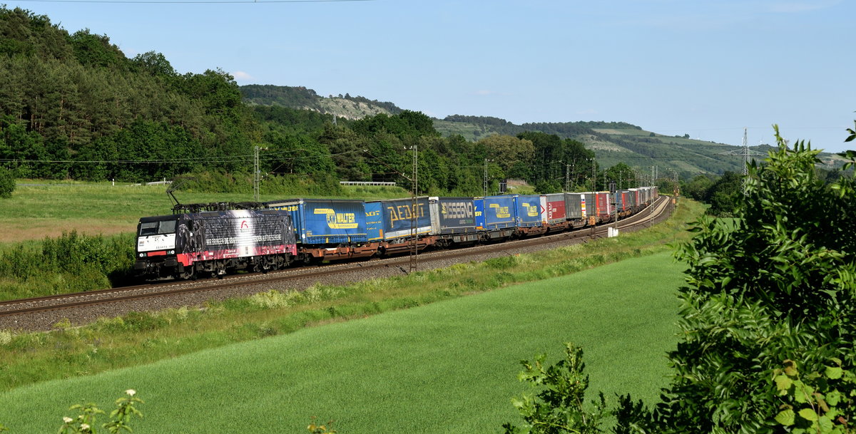 189 997 TXL mit KLV Richtung Gemünden(Main).(Staustufe Harrbach 2.6.2019).