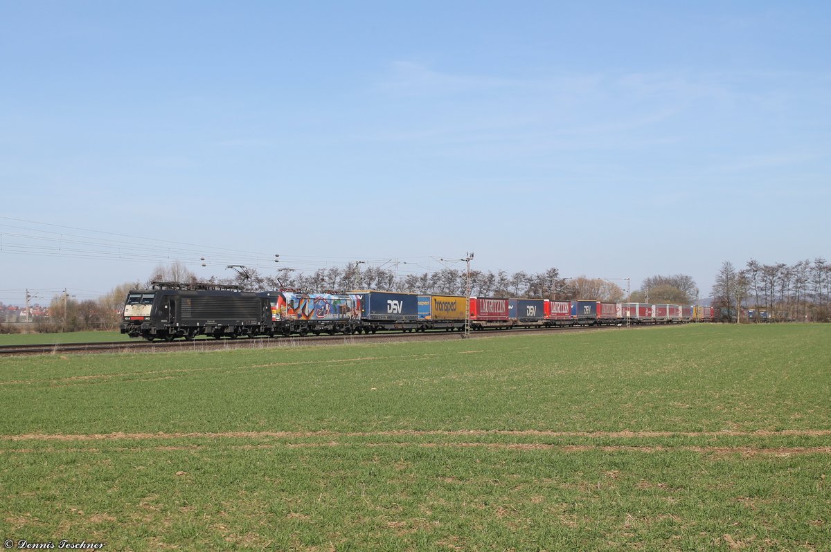 189 998-8+193 640-0 MRCE mit Auffliegern bei Sudheim am 16.03.2017