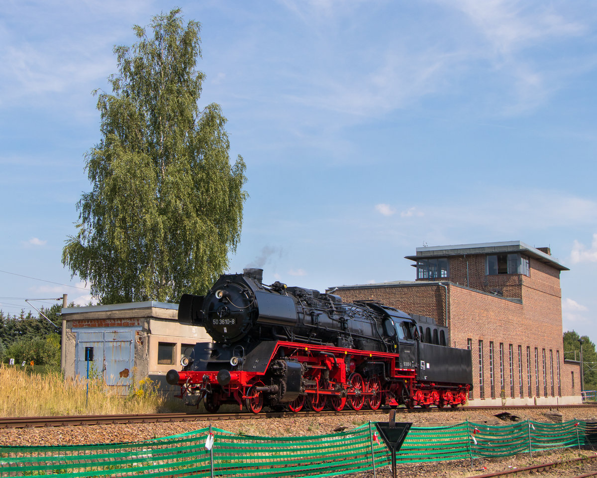 19. August 2018 zum Eisenbahnfest im SEM Chemnitz. DR 50 3610-8 ist auf dem Weg zur Fahrzeugparade. 
