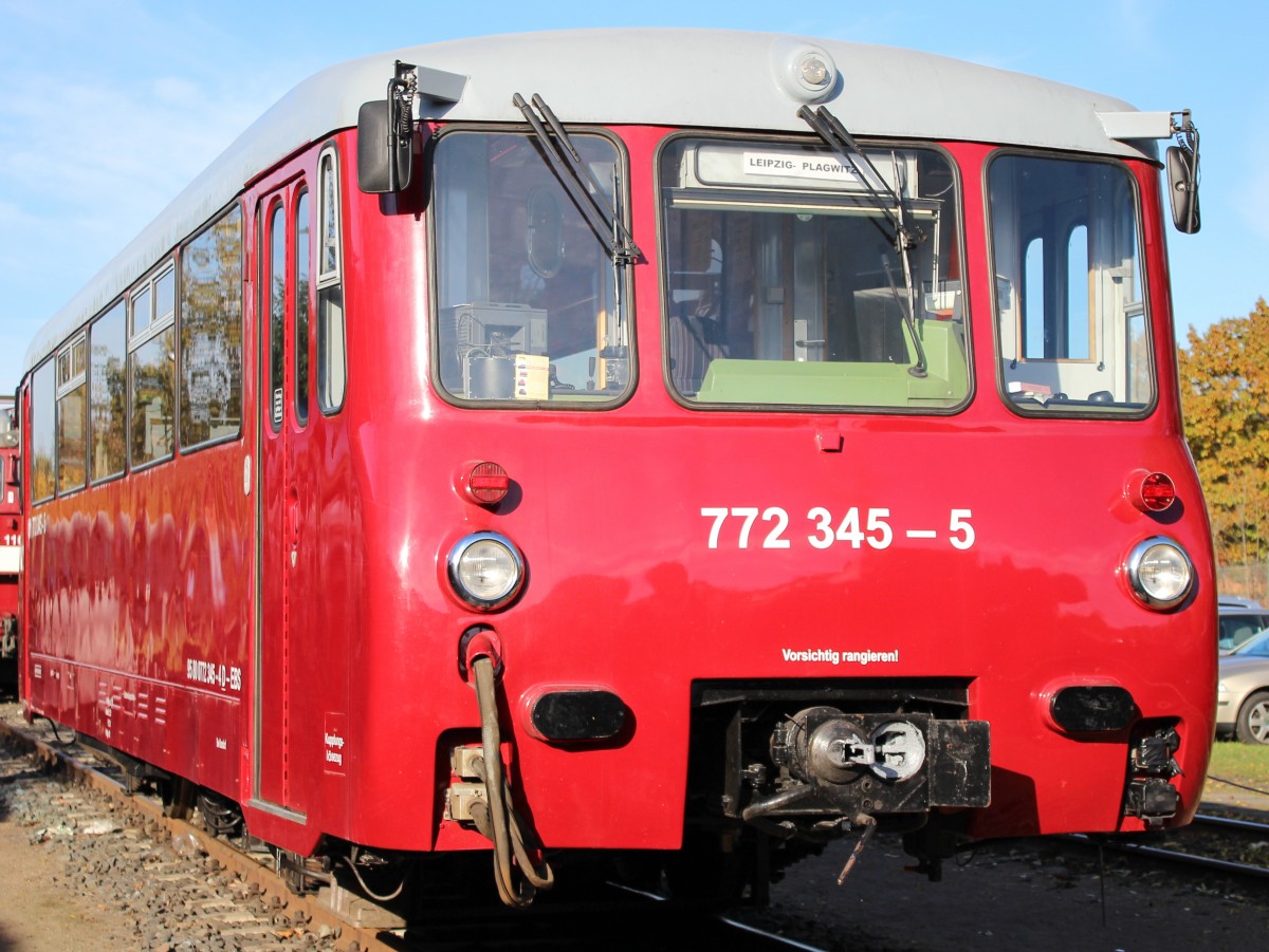 19.10.13 / 772 345-5 war anlsslich der Fahrzeugausstellung in das Bahnmuseum Leipzig gekommen