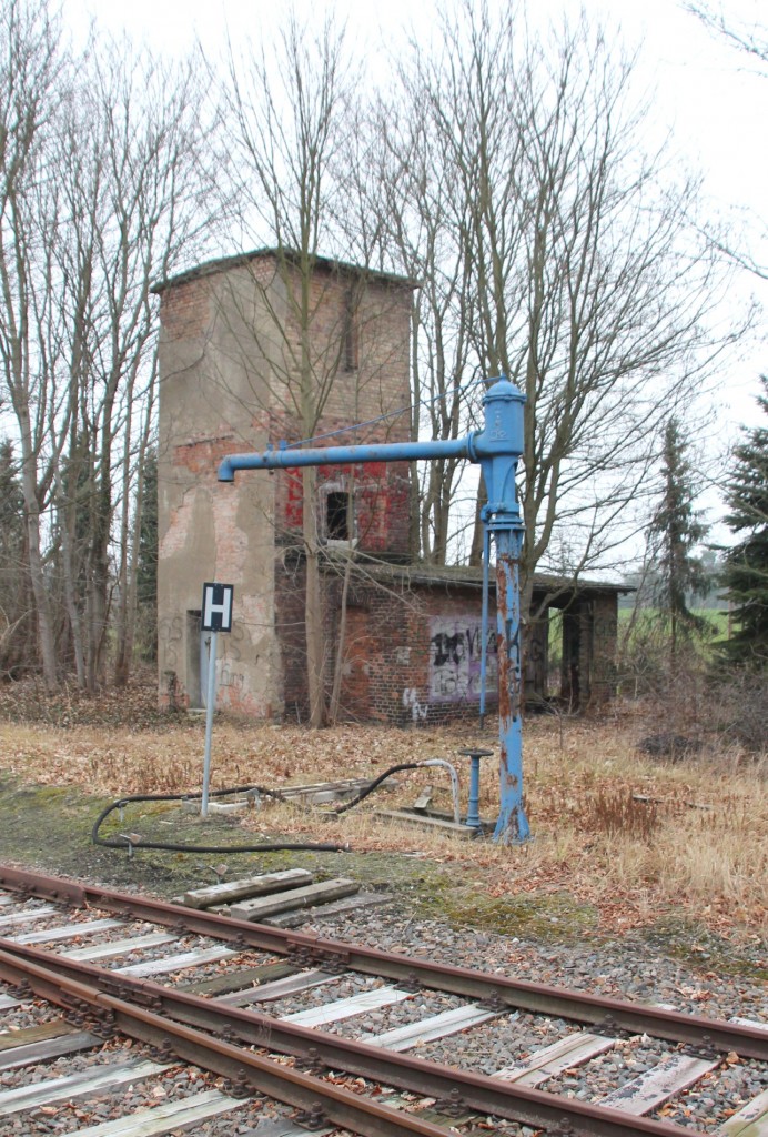 19.1.2014 Groß Schönebeck. Wasserkran und -turm.