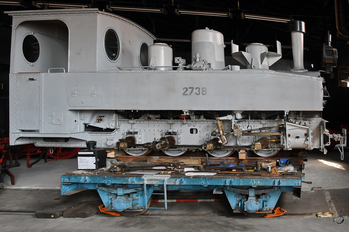 1919 wurde diese Brigadelokomotive von Hartmann unter der Fabriknummer 4300 ausgeliefert. (Sächsisches Eisenbahnmuseum Chemnitz-Hilbersdorf, April 2018)