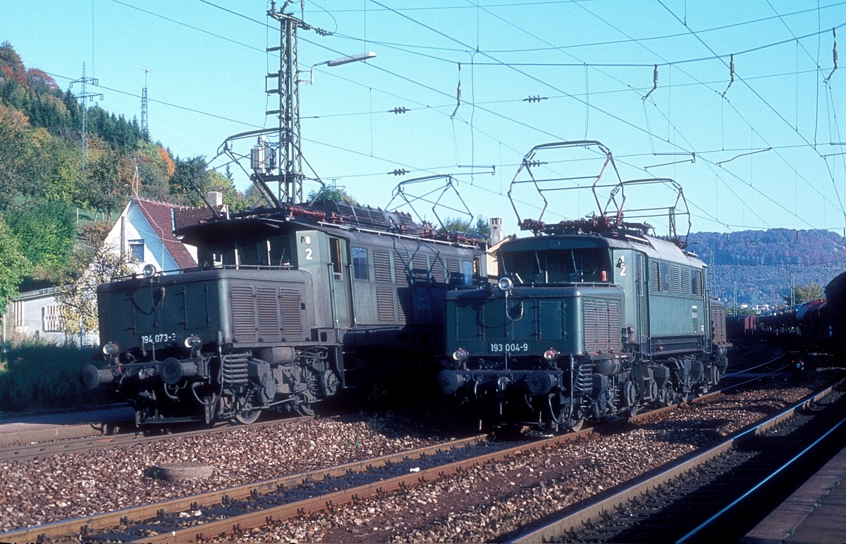 193 004 + 194 073  Geislingen - West  14.10.78