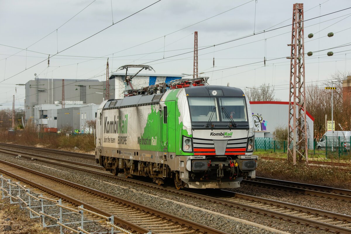 193 128-6  KombiRail  in Hilden, Februar 2024.