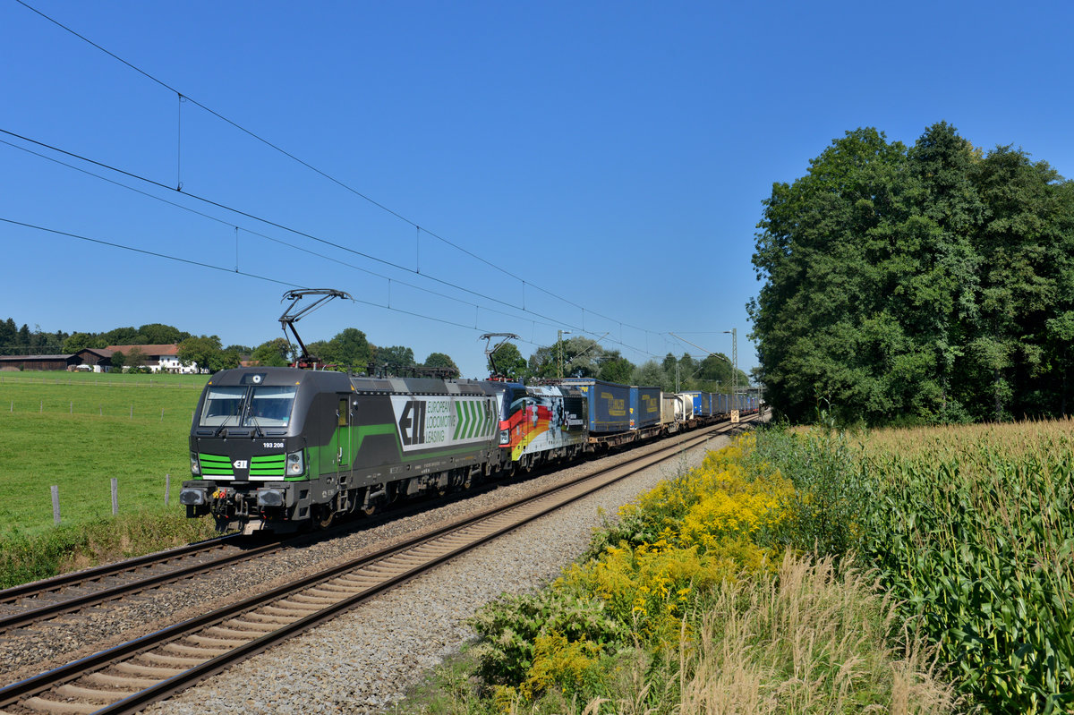 193 208 + 193 876 mit DGS 43129 am 08.09.2016 bei Vogl. 