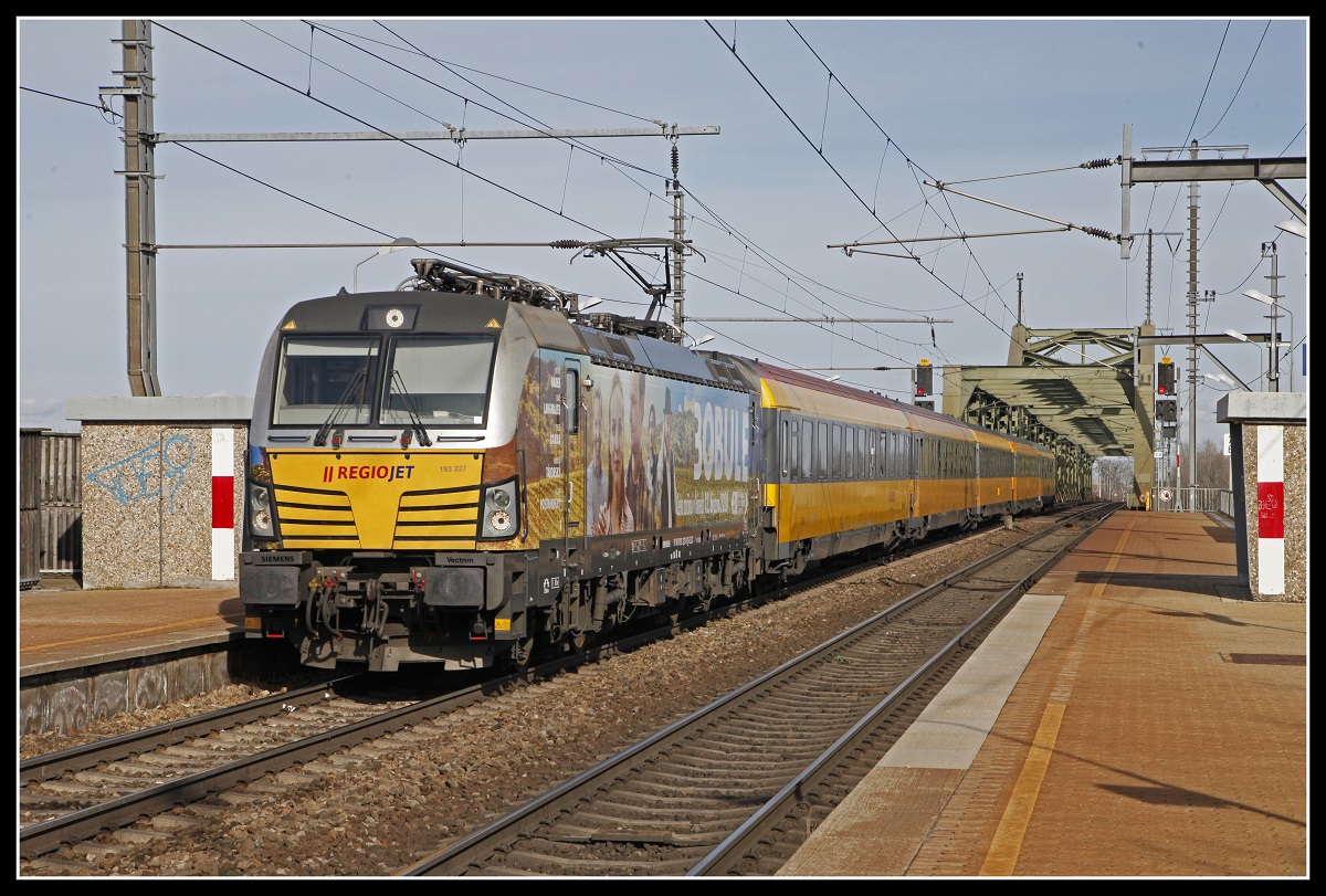 193 227 mit Regiojet in Wien Praterkai am 13.02.2020.