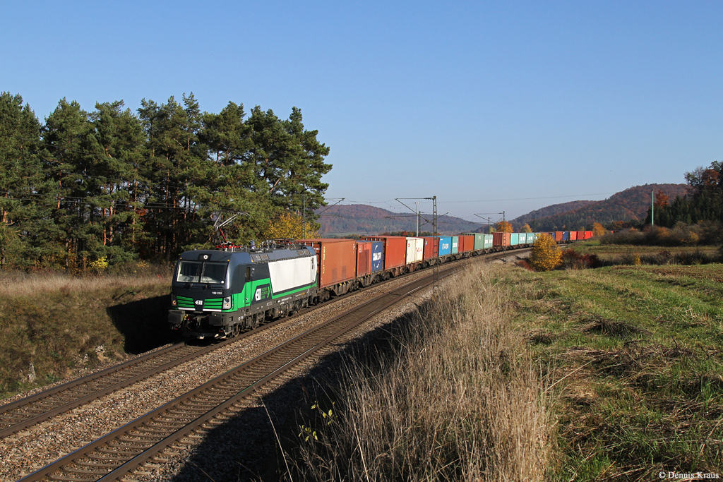 193 233 mit Containerzug am 31.10.2015 bei Kerschhofen.
