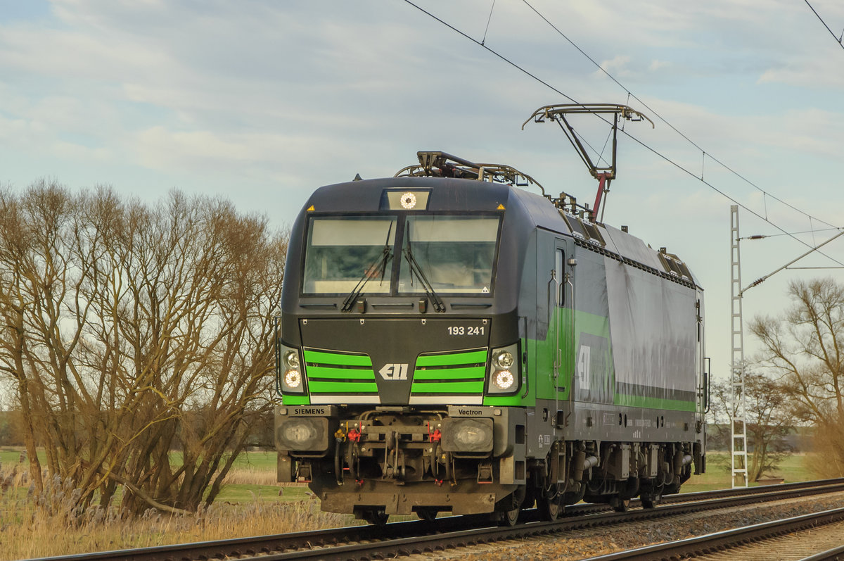 193 241 Leerfahrt hier im Bf. Schönermark
