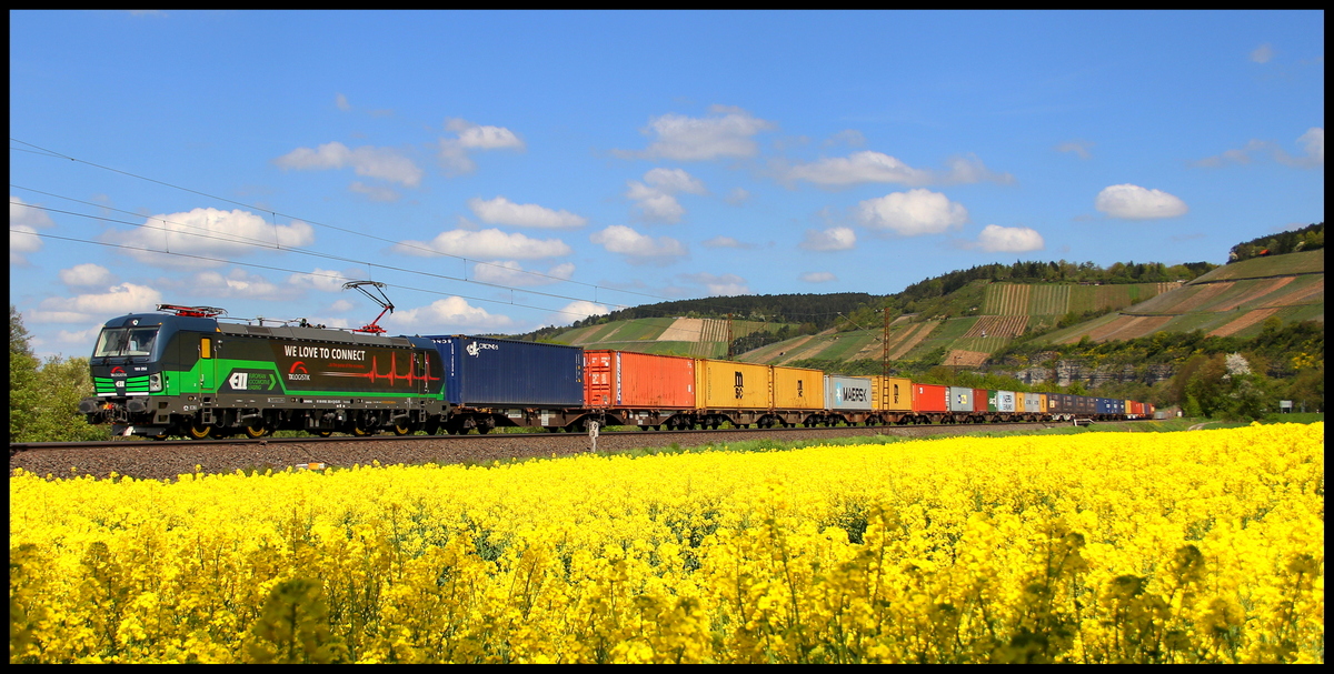 193 252 ELL/ TXL  WE LOVE TO CONNECT  mit Containerzug am 05.05.2016 bei Himmelstadt