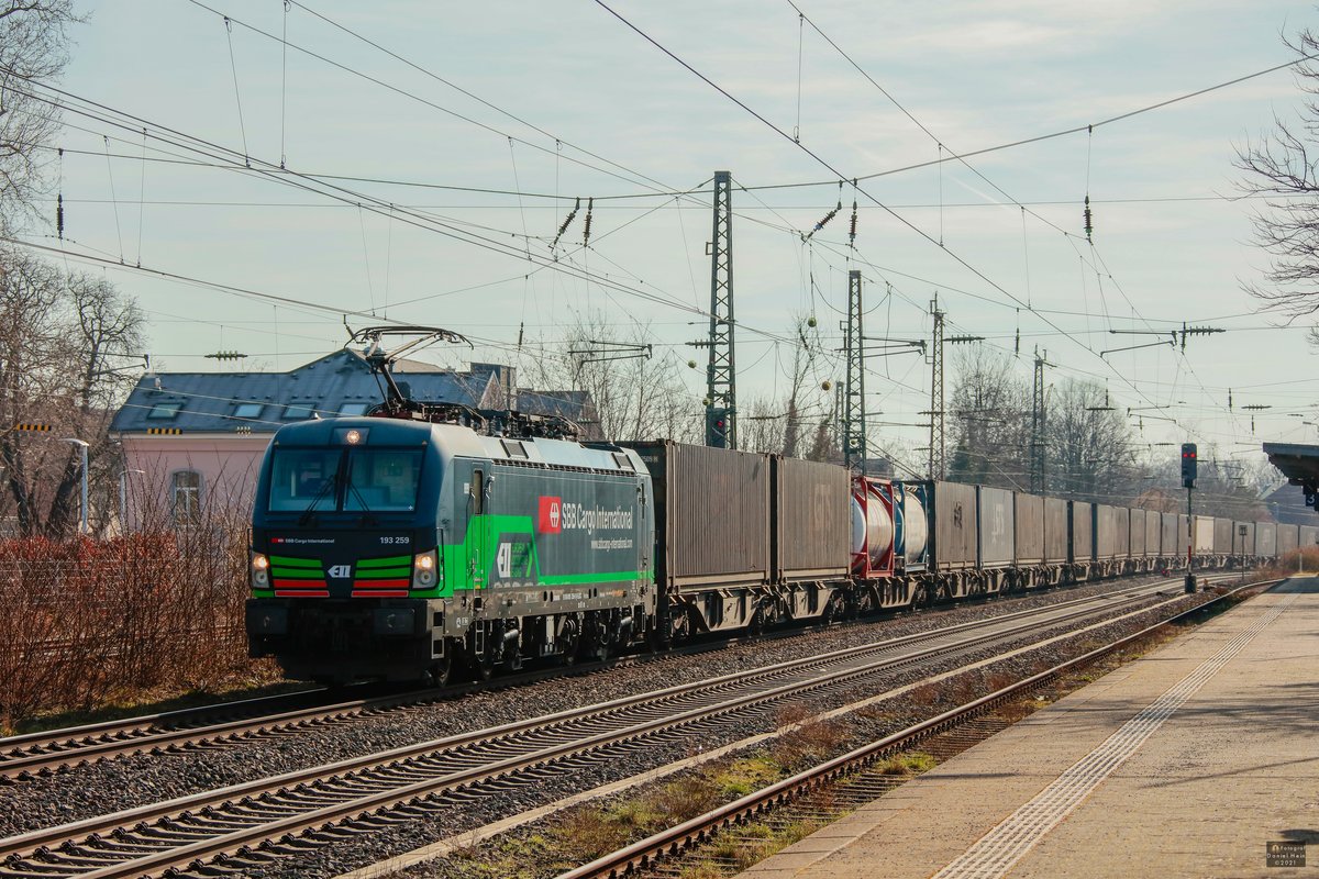 193 259 SBB Cargo International in Hilden, März 2021.
