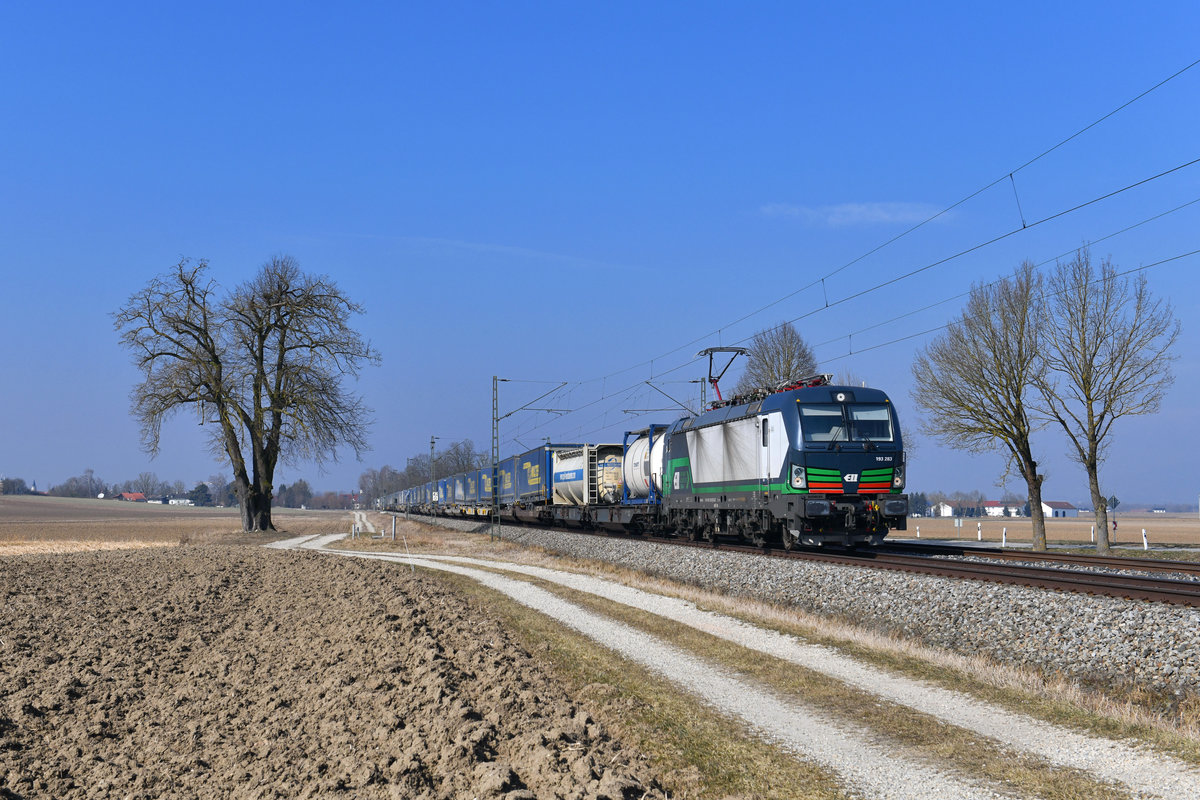 193 283 mit DGS 43945 am 02.03.2018 bei Langenisarhofen. 