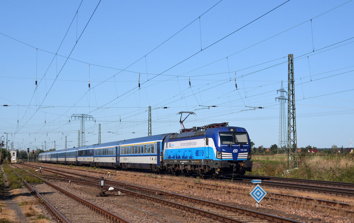 193 289 führte am 22.09.19 den EC 379 durch Weissig Richtung Dresden.
